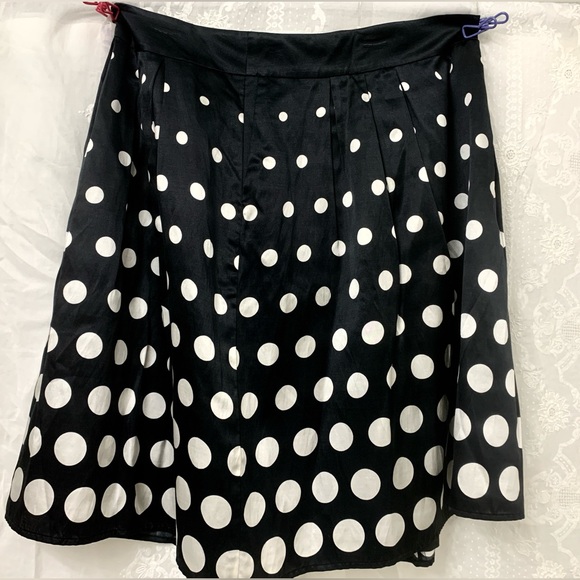 PENDLETON
 black and white polka dot silk blend flair skirt size 16 petite lined - Picture 6 of 14